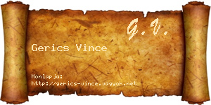 Gerics Vince névjegykártya